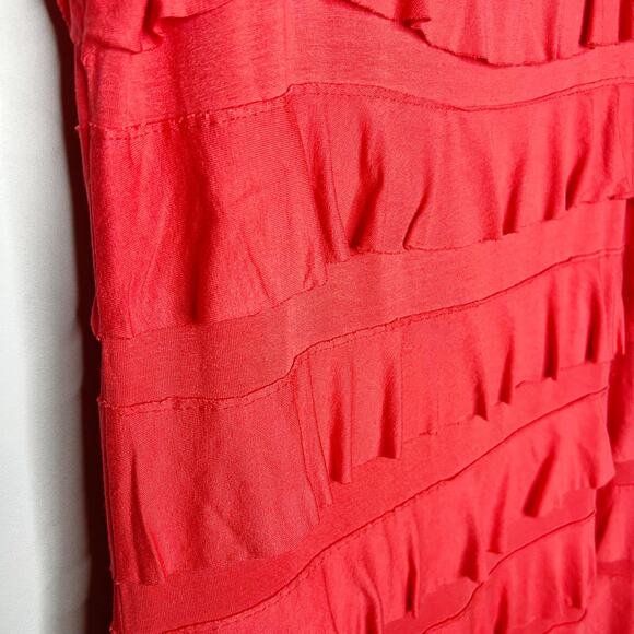 Isle Apparel | Coral / Salmon Tiered Dress Size Large - Picture 3 of 5